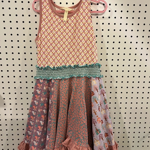 Matilda Jane Other - Matilda Jane Pink and Teal Patterned Kids Dress